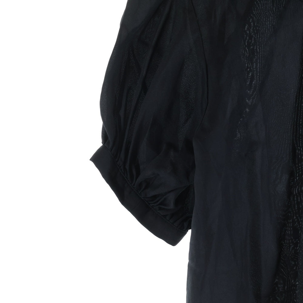 COMME des GARCONS(コムデギャルソン) 07SS デタッチャブルカラー 丸襟 リボン パフスリーブ 半袖 シャツ ブラウス ブラック レディース TS-B040