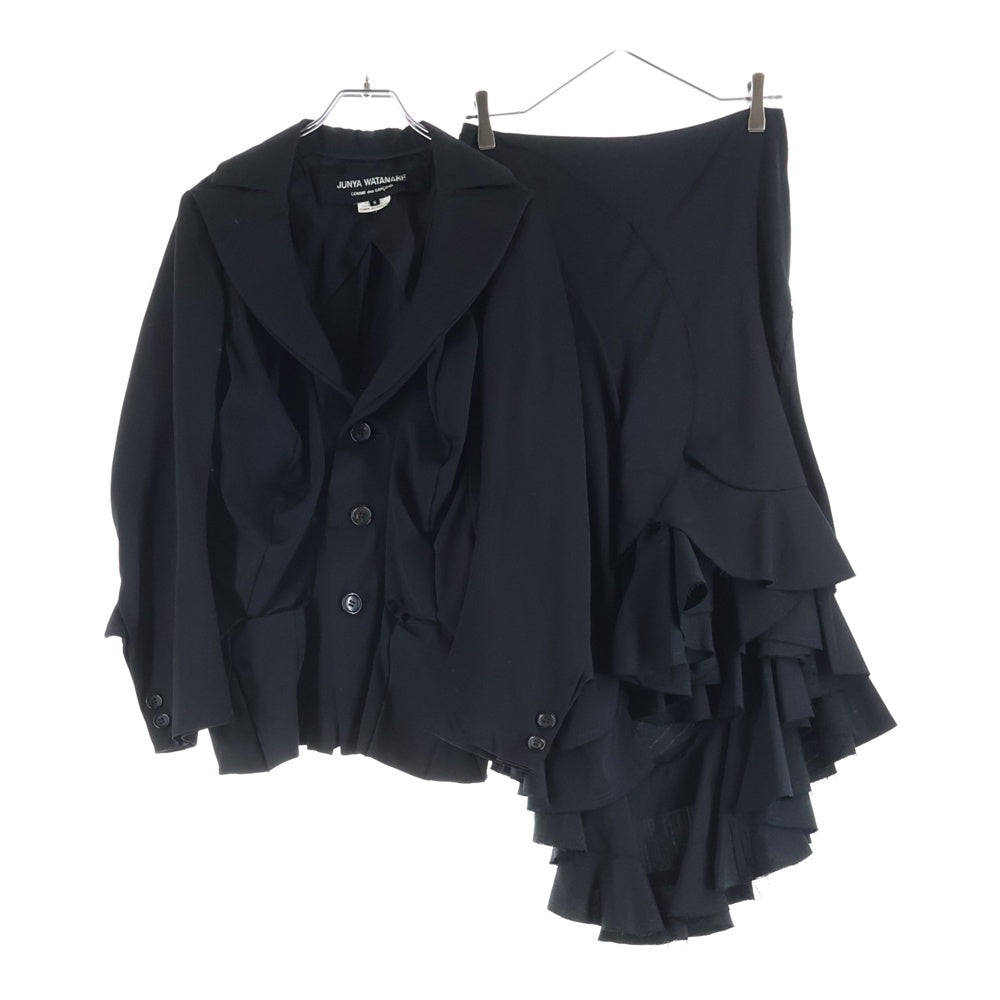 JUNYA WATANABE COMME des GARCONS(ジュンヤワタナベ コムデギャルソン) 07SS/09SS ウールギャバジン 3Bテーラードジャケット カットオフ フリル スカート レディース JS-J039/JC-S009