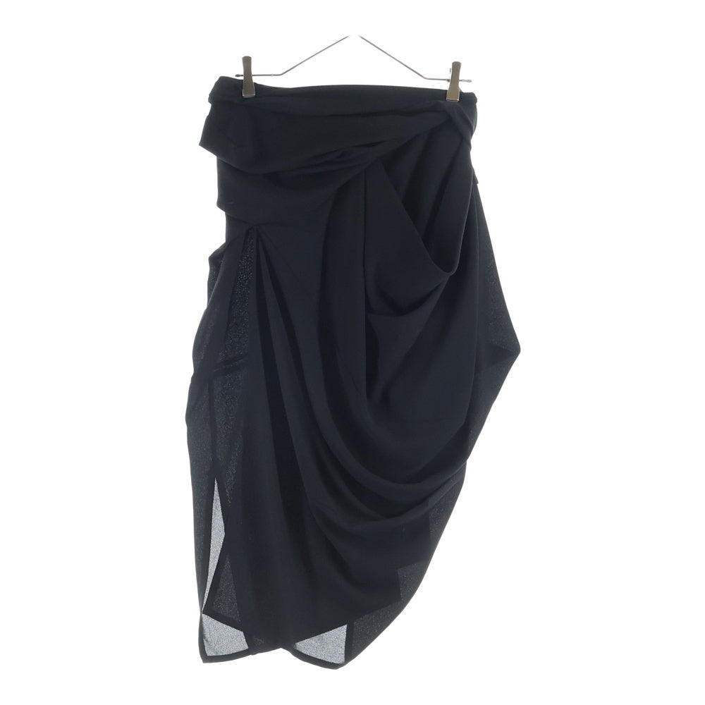 JUNYA WATANABE COMME des GARCONS(ジュンヤワタナベ コムデギャルソン) 09AW 変形 アシンメトリー ドレープ トップス スカート セット ブラック レディース JD-B017/JD-S014