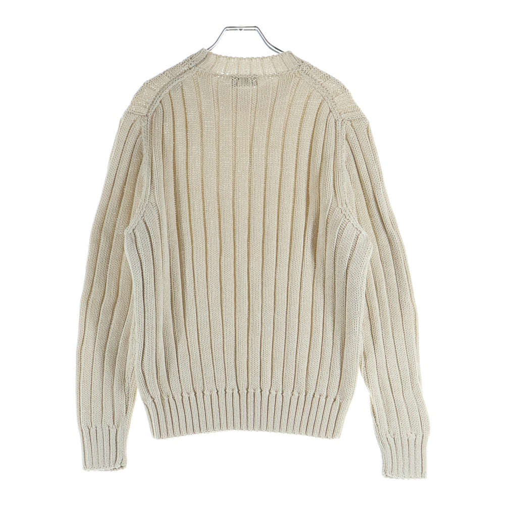 TOD'S(トッズ) ミドルゲージ クルーネック コットン ニット セーター ベージュ レディース