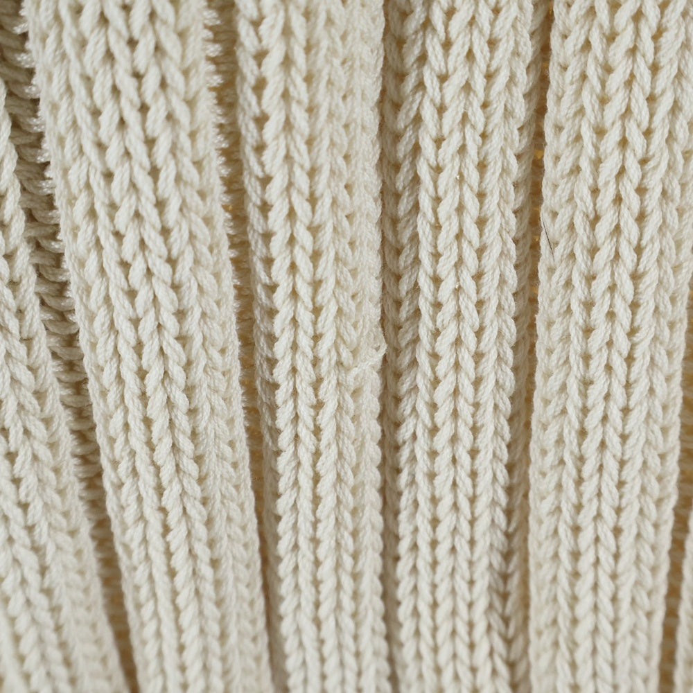 TOD'S(トッズ) ミドルゲージ クルーネック コットン ニット セーター ベージュ レディース