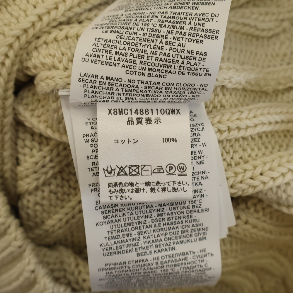 TOD'S(トッズ) ミドルゲージ クルーネック コットン ニット セーター ベージュ レディース