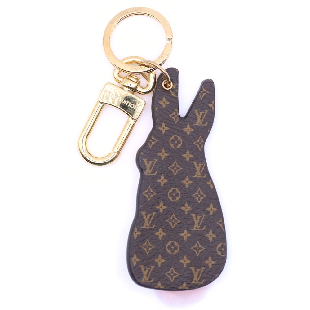LOUIS VUITTON(ルイヴィトン) LV バニー モノグラム ウサギ ミンクファー チャーム バッグチャーム キーリング キーホルダー ピンク M01560 ゴールド金具 レディース