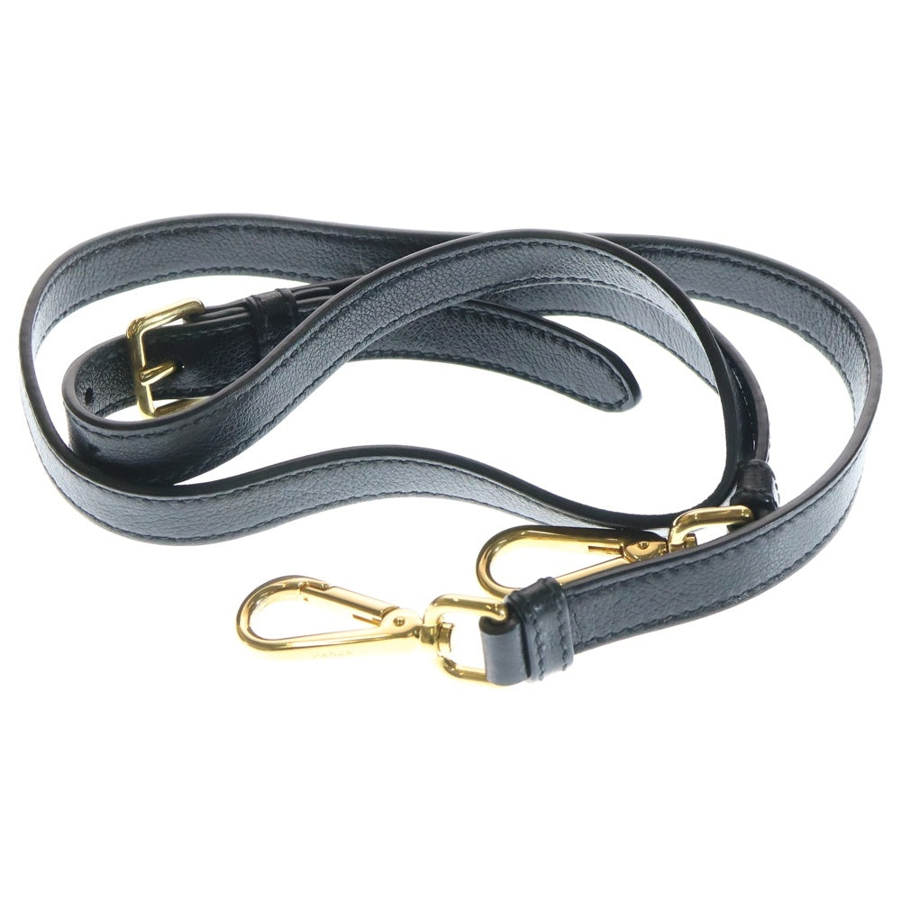 PRADA(プラダ) トライアングルロゴ レザー 2WAY ハンド ショルダーバッグ ゴールド金具 ブラック 1BG625 レディース