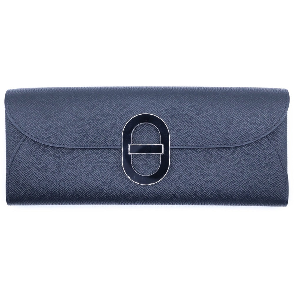 HERMES(エルメス) シェーヌダンクル マイヨントゥーゴー 長財布 ショルダーウォレット ショルダーバッグ ブラック レザー エプソン B刻印 レディース