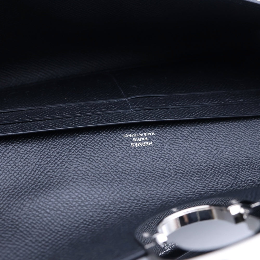 HERMES(エルメス) シェーヌダンクル マイヨントゥーゴー 長財布 ショルダーウォレット ショルダーバッグ ブラック レザー エプソン B刻印 レディース