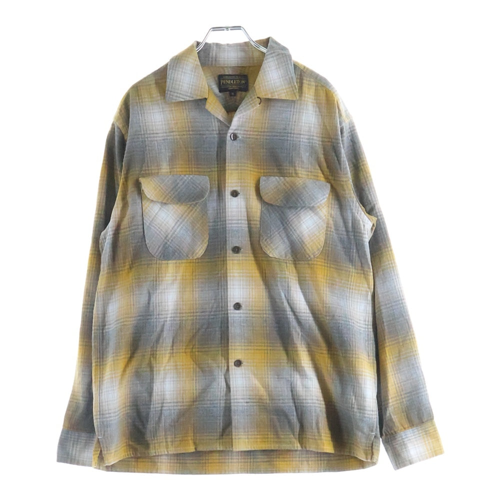 PENDLETON(ペンドルトン) オンブレチェック ボード 長袖シャツ グレー/イエロー