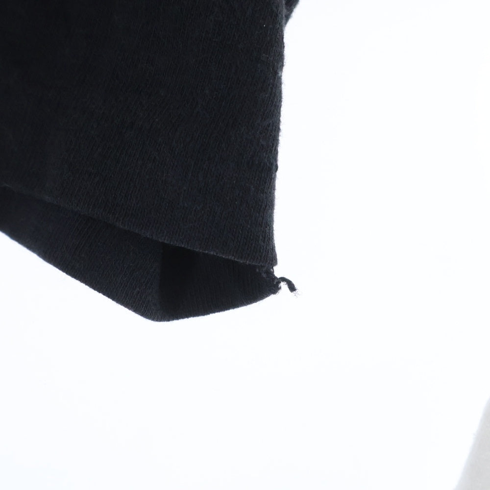 NO BRAND(ノーブランド) フロントプリント ラグラン Tシャツ カットソー ブラック/ホワイト