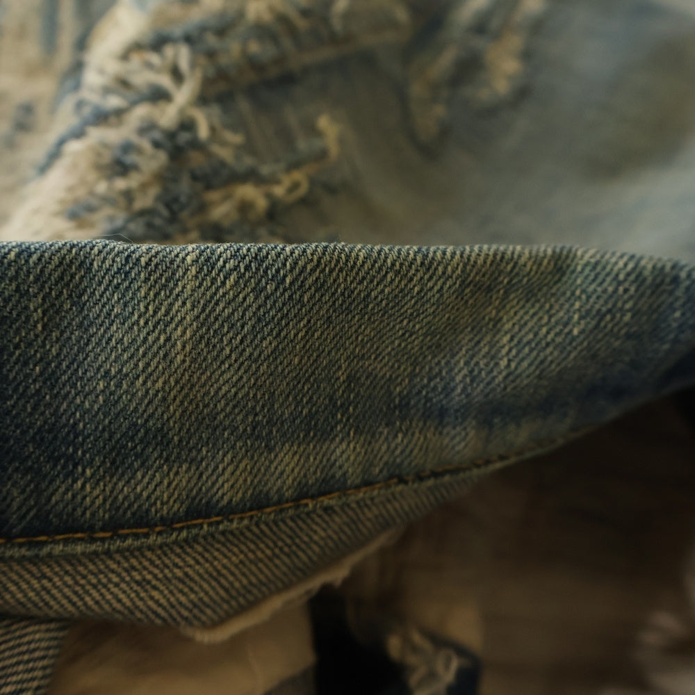 GIVENCHY(ジバンシィ) DESTROYED DENIM AND MOLESKIN デストロイ加工 ダメージ デニムジャケット インディゴ BM00RW5Y1B