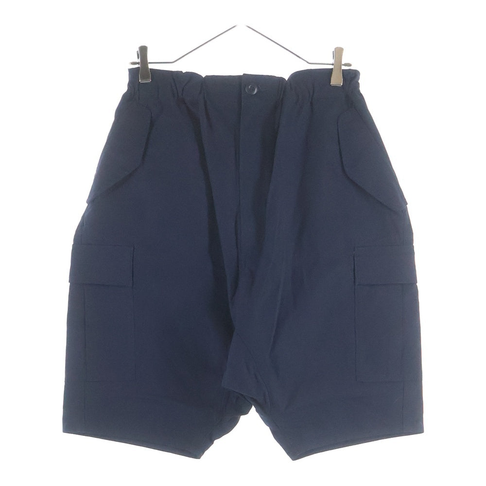 BLACK COMME des GARCONS(ブラックコムデギャルソン) 22SS 綿リップストップ ハーフ ショートパンツ ショーツ ネイビー WI-P022