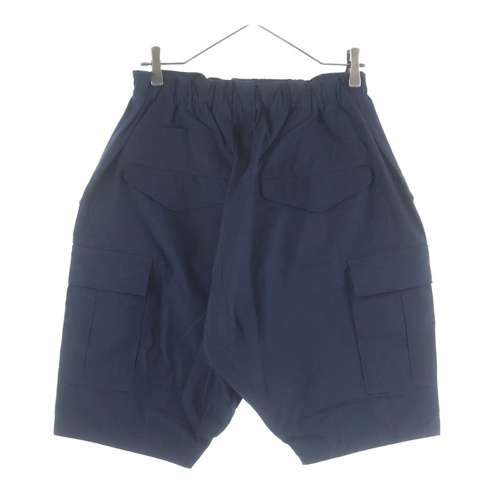 BLACK COMME des GARCONS(ブラックコムデギャルソン) 22SS 綿リップストップ ハーフ ショートパンツ ショーツ ネイビー WI-P022