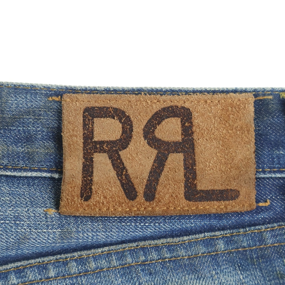 RRL(ダブルアールエル) リペア加工 ストレートデニムパンツ ジーンズ インディゴ