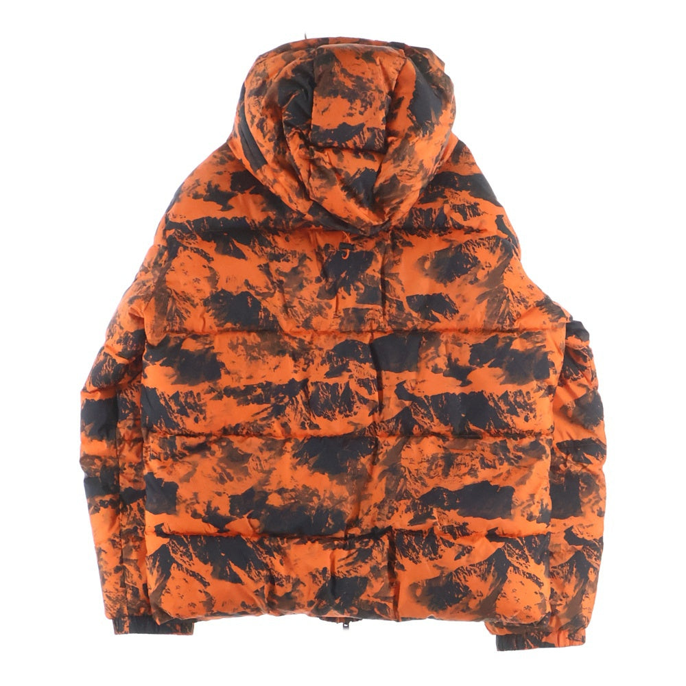 AX ARMANI EXCHANGE(アルマーニ エクスチェンジ) 総柄 フーデッド 中綿 ブルゾン オレンジ/ブラック