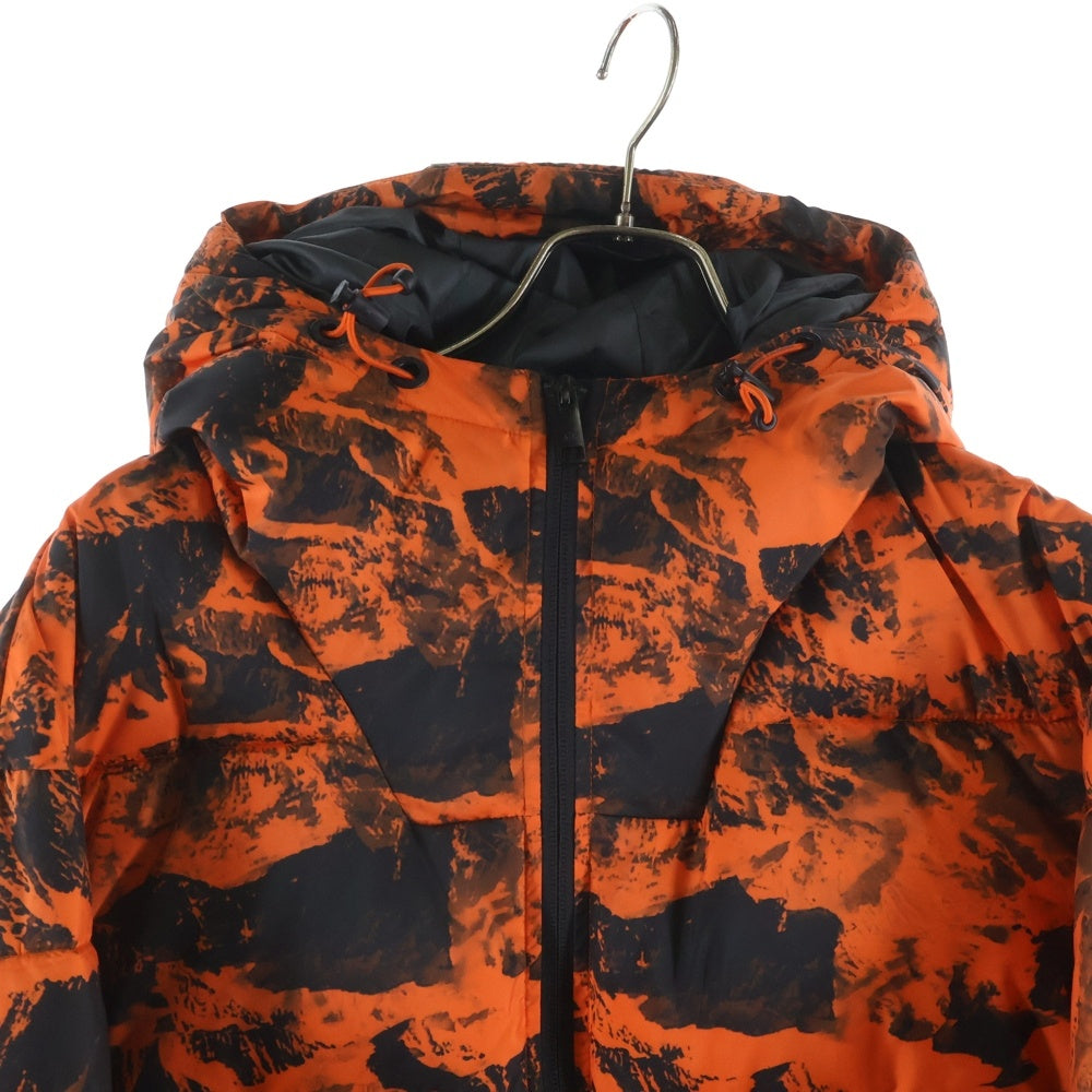 AX ARMANI EXCHANGE(アルマーニ エクスチェンジ) 総柄 フーデッド 中綿 ブルゾン オレンジ/ブラック