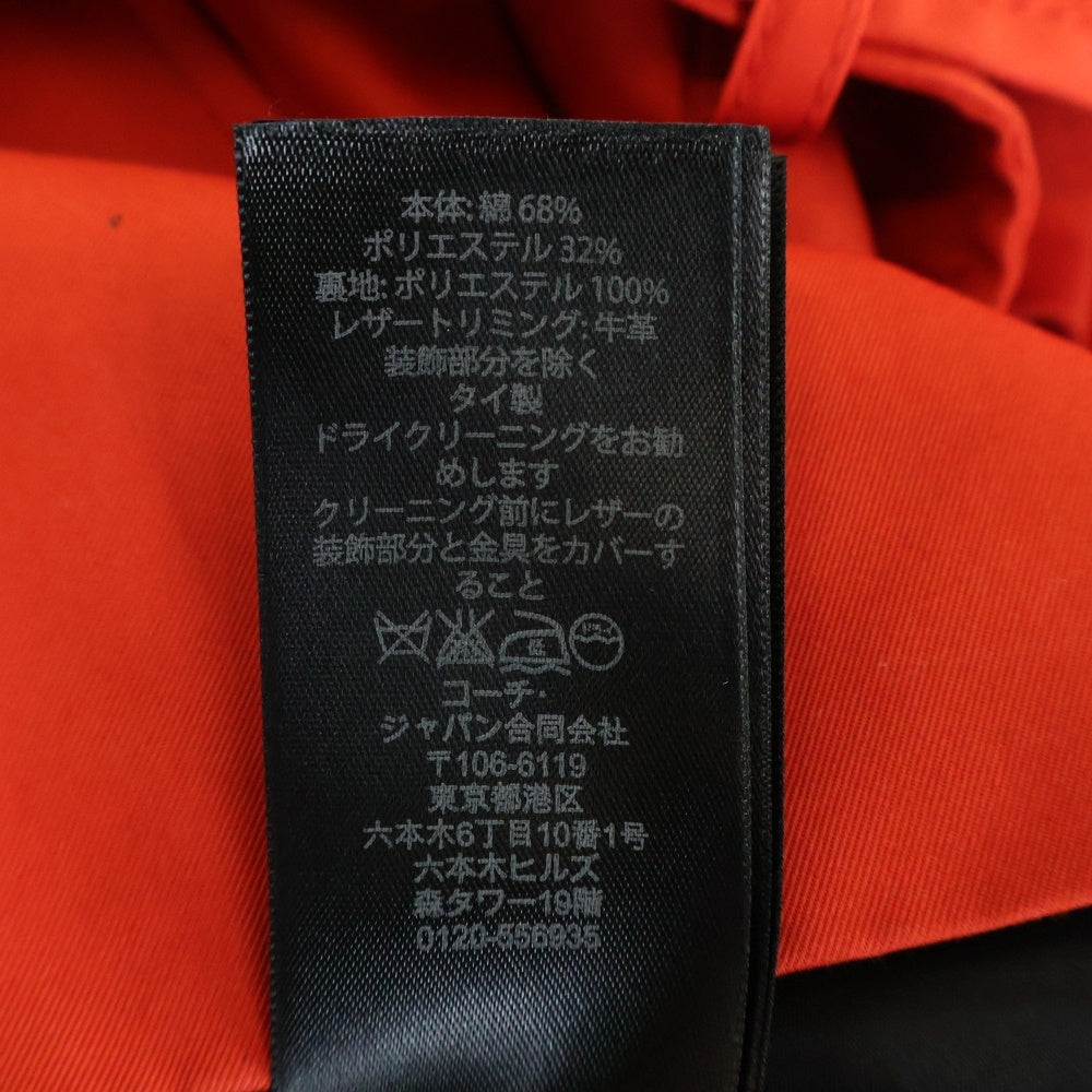 COACH(コーチ) ソリッドショートトレンチコート オレンジ レディース