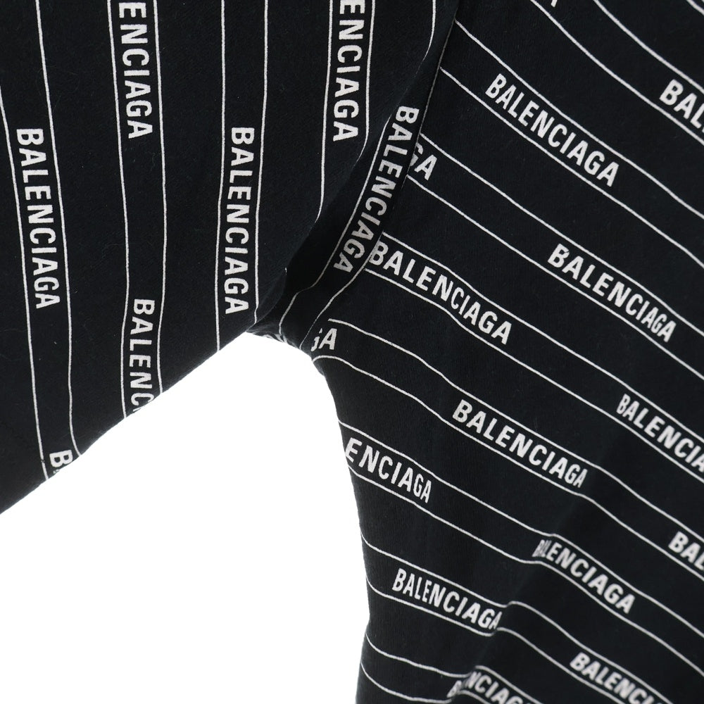BALENCIAGA(バレンシアガ) ALL OVER LOGO LINE TEE オールオーバーロゴ ライン Tシャツ 半袖カットソー 570805 TEV54 ブラック