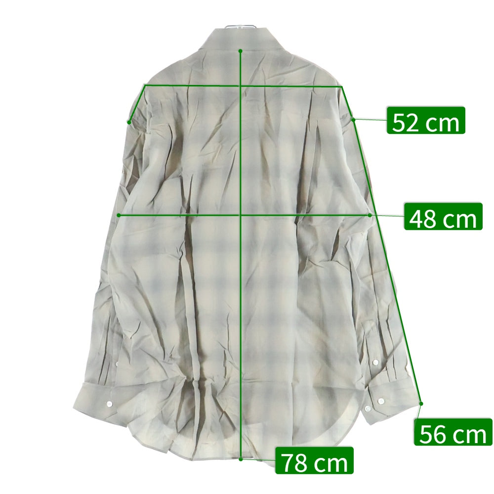 Stein(シュタイン) 25SS C/R CHECK OVERSIZED DOWN PAT SHIRT 長袖チェックシャツ ベージュ 25Sー26ーST.1158