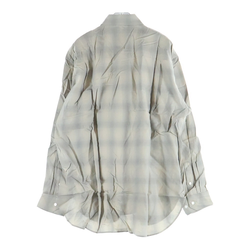 Stein(シュタイン) 25SS C/R CHECK OVERSIZED DOWN PAT SHIRT 長袖チェックシャツ ベージュ 25Sー26ーST.1158