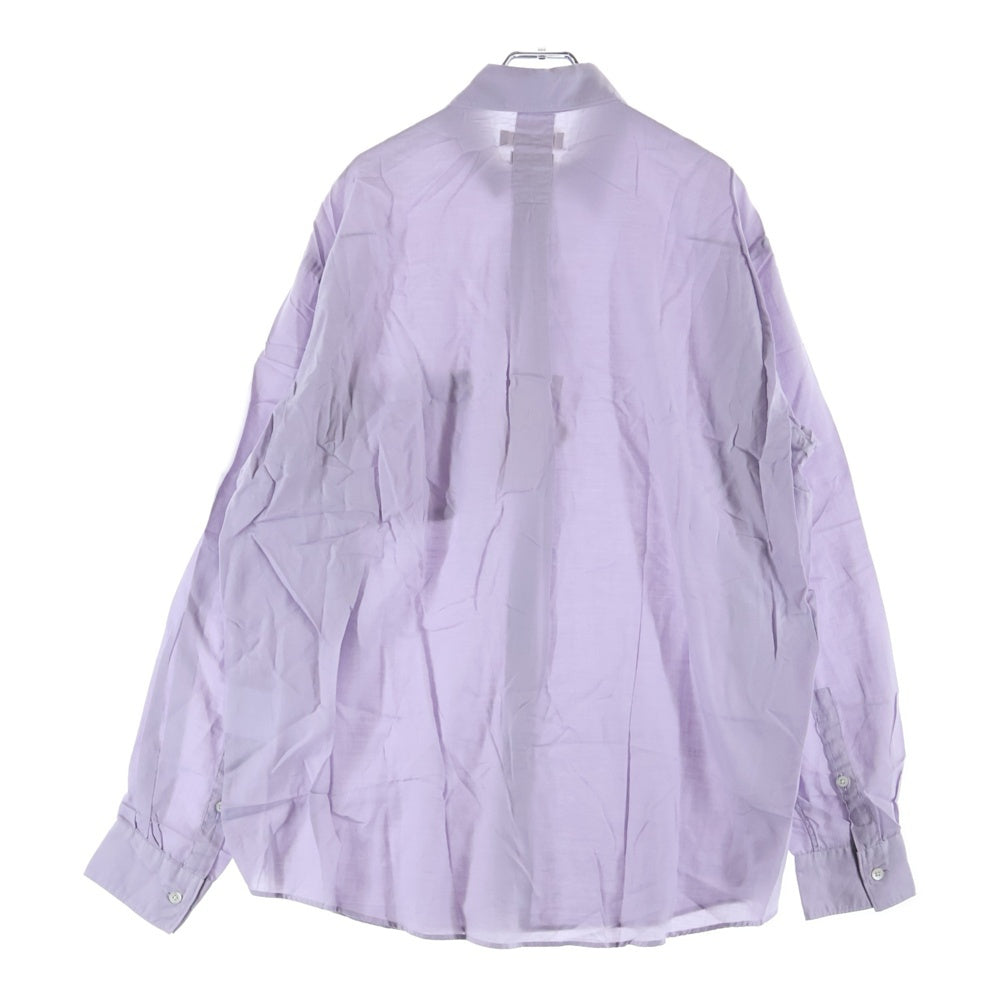 YOKE(ヨーク) GARMENT DYED COTTON SILK TWILL SHIRT ガーメントダイ シルク混 コットン ツイル 長袖シャツ パープル YK25SS0937SH