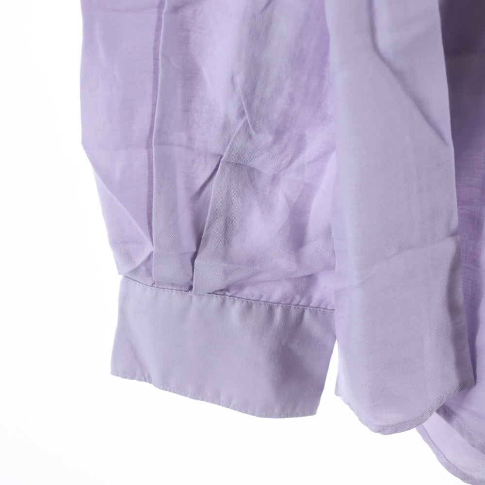 YOKE(ヨーク) GARMENT DYED COTTON SILK TWILL SHIRT ガーメントダイ シルク混 コットン ツイル 長袖シャツ パープル YK25SS0937SH