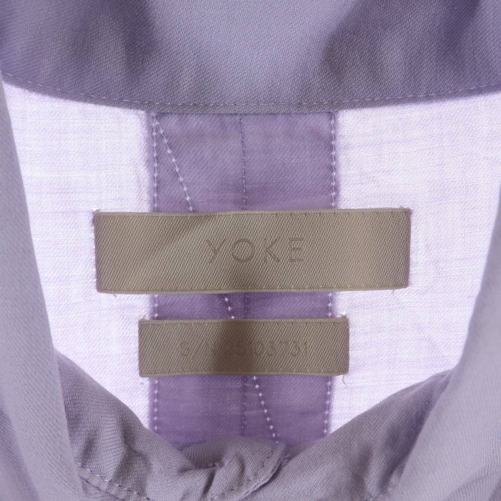 YOKE(ヨーク) GARMENT DYED COTTON SILK TWILL SHIRT ガーメントダイ シルク混 コットン ツイル 長袖シャツ パープル YK25SS0937SH