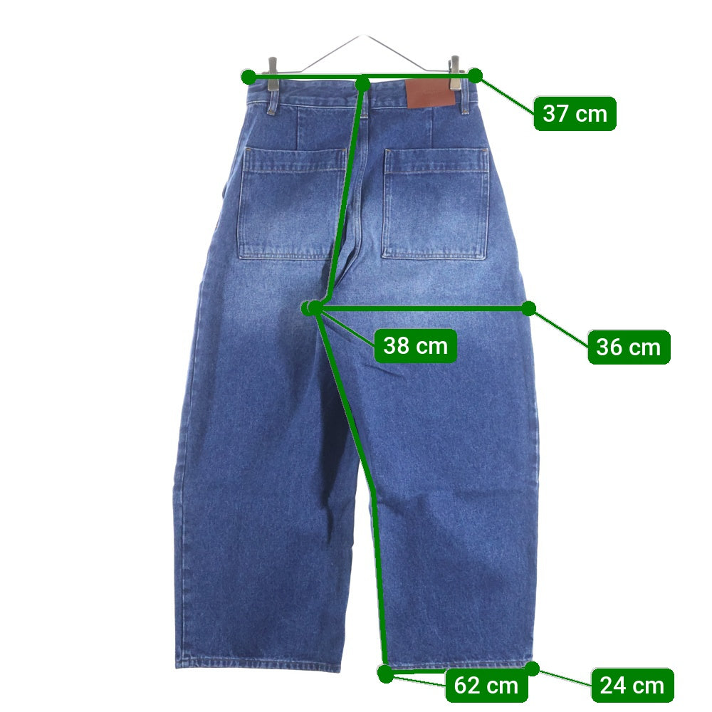 STUDIO NICHOLSON(スタジオニコルソン) WIDE CROP PANT ワイドクロップドデニムパンツ インディゴ 52-10-751013