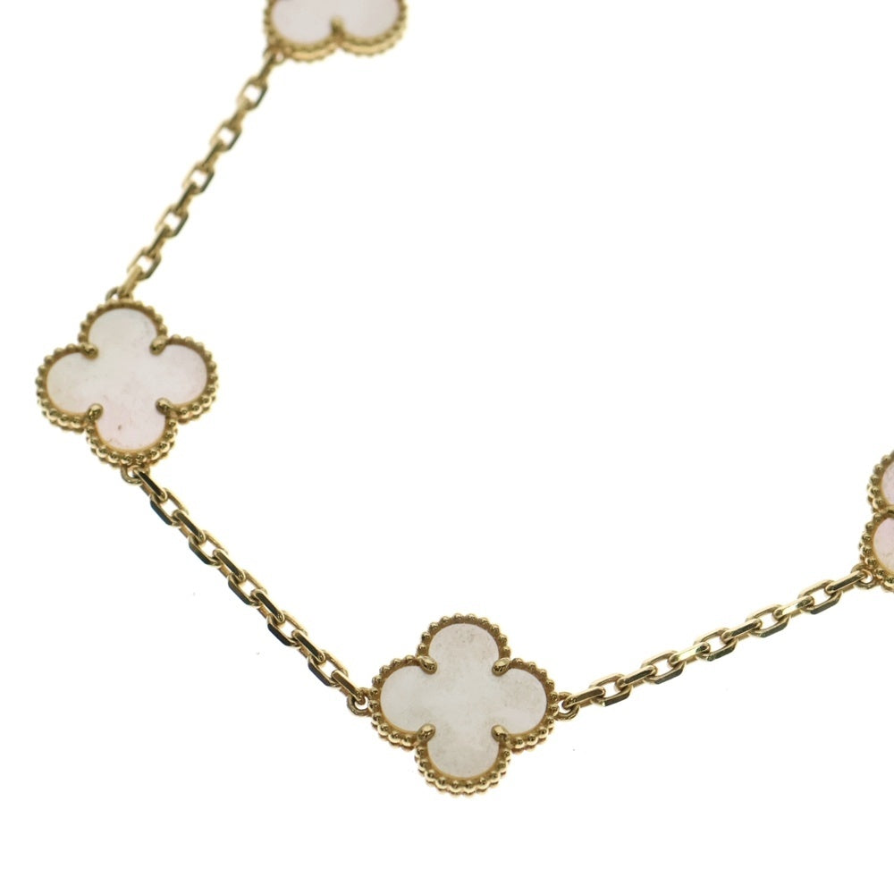 Van Cleef & Arpels(ヴァンクリーフアンドアーペル) ヴィンテージアルハンブラ 10P マザーオブパール ネックレス イエローゴールド AU750YG VCARA42800 ジュエリー レディース