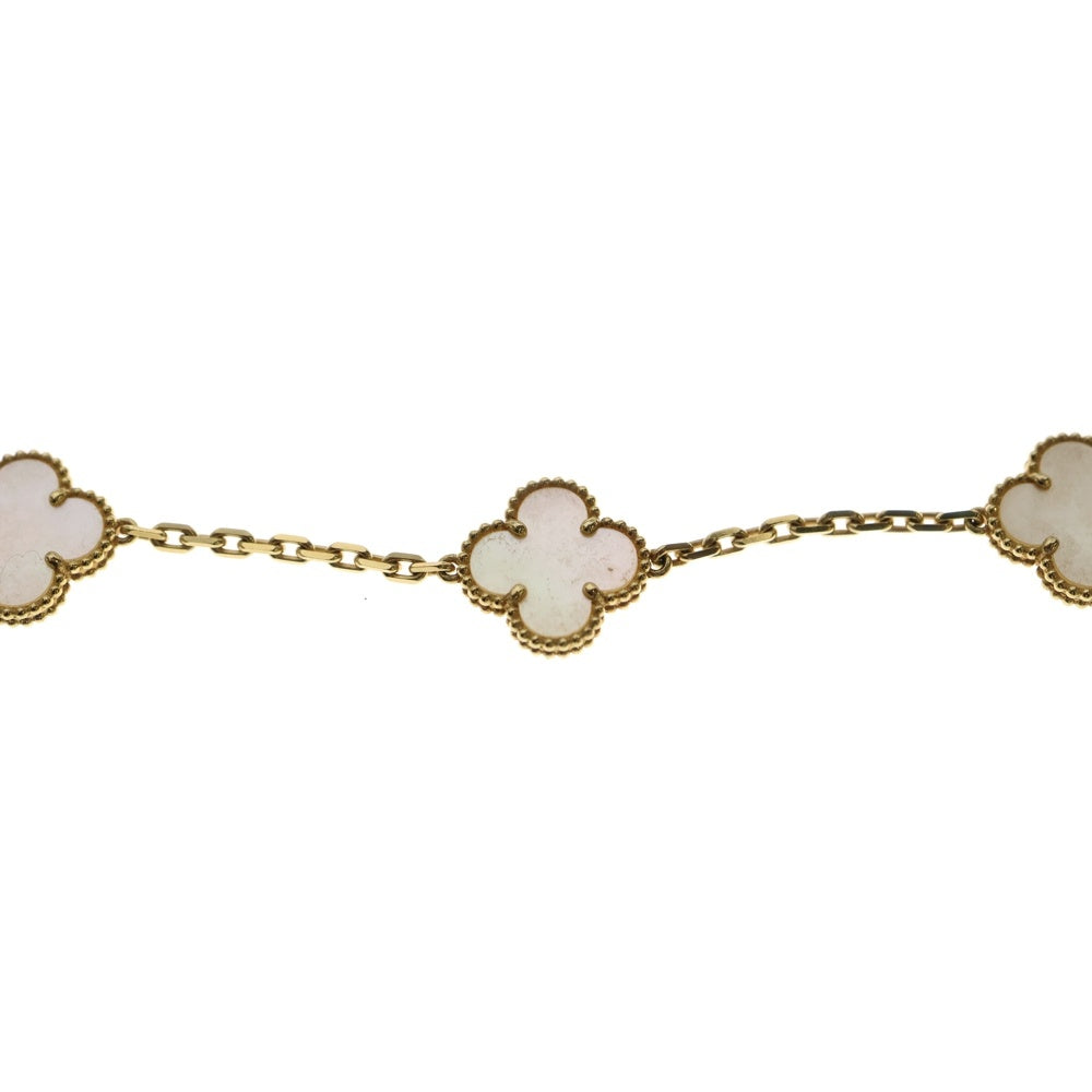 Van Cleef & Arpels(ヴァンクリーフアンドアーペル) ヴィンテージアルハンブラ 10P マザーオブパール ネックレス イエローゴールド AU750YG VCARA42800 ジュエリー レディース