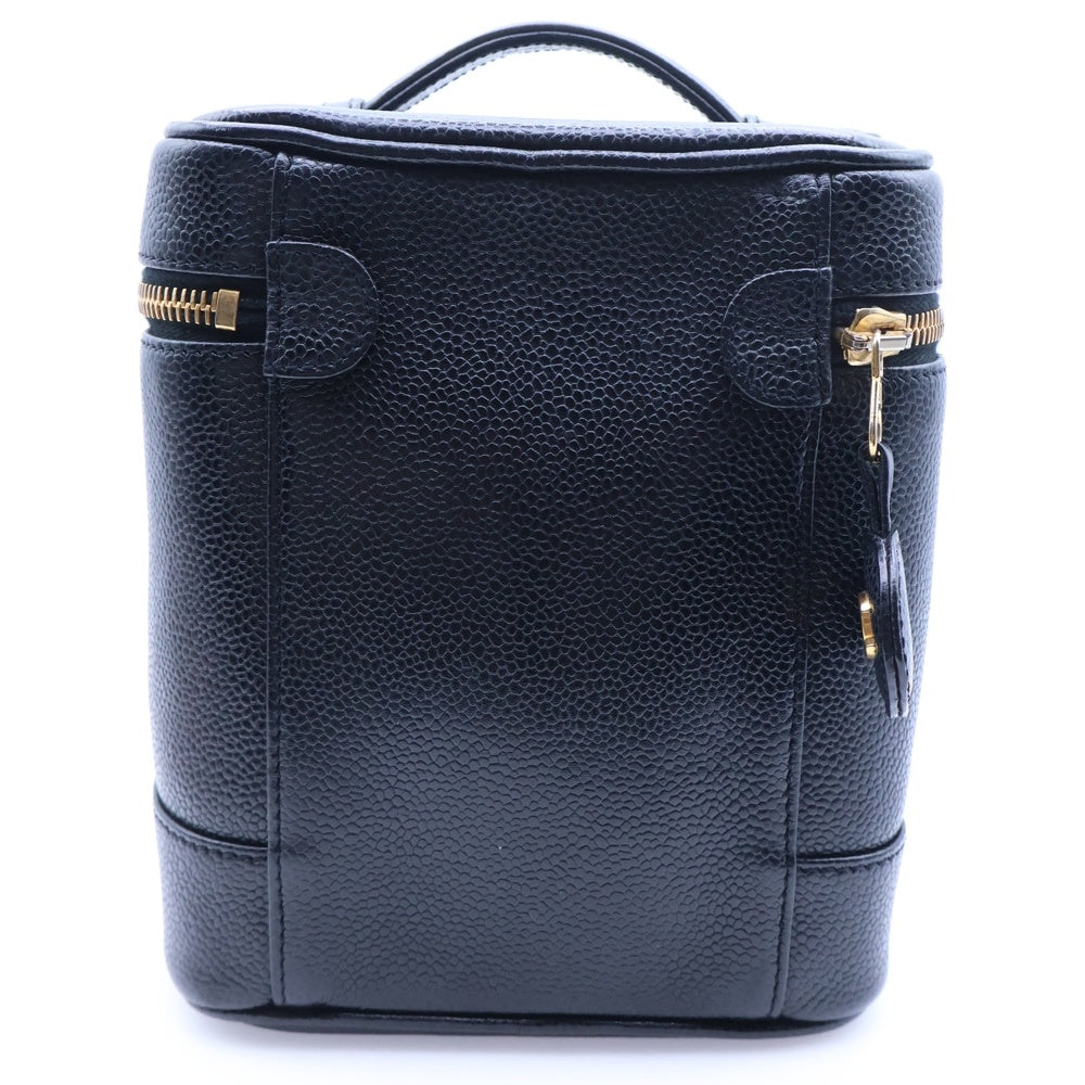 CHANEL(シャネル) ココマーク バニティバッグ ポーチ ブラック キャビアスキン ゴールド金具 レディース