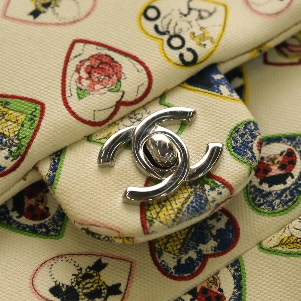 CHANEL(シャネル) バレンタイン チェーンショルダーバッグ マルチカラー キャンバス シルバー金具 レディース