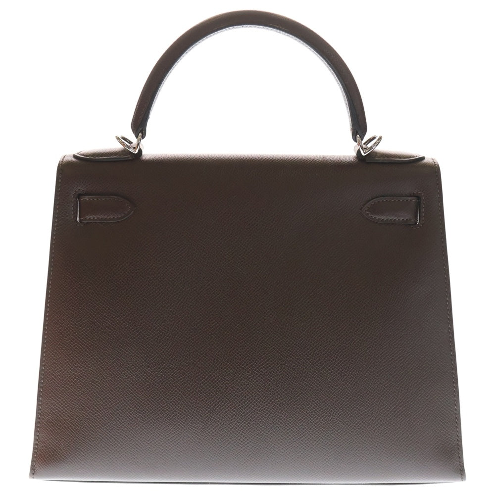 HERMES(エルメス) ケリー28 外縫い ルージュセリエ エプソン 2wayハンドバッグ ショルダーバッグ シルバー金具 □L刻印 レディース