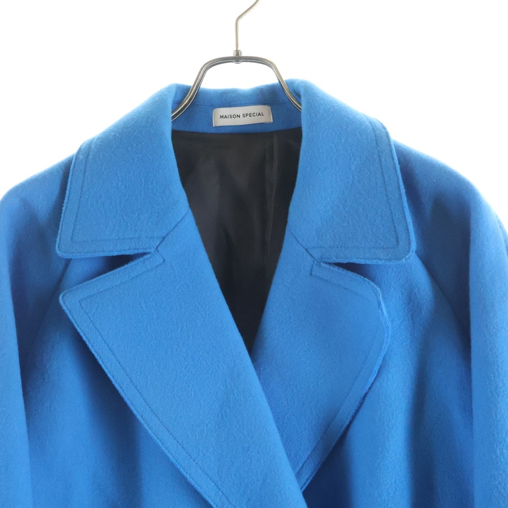MAISON SPECIAL(メゾンスペシャル ) Super140 Melton Over Coat メルトンオーバーコート 21212165111 ブルー レディース