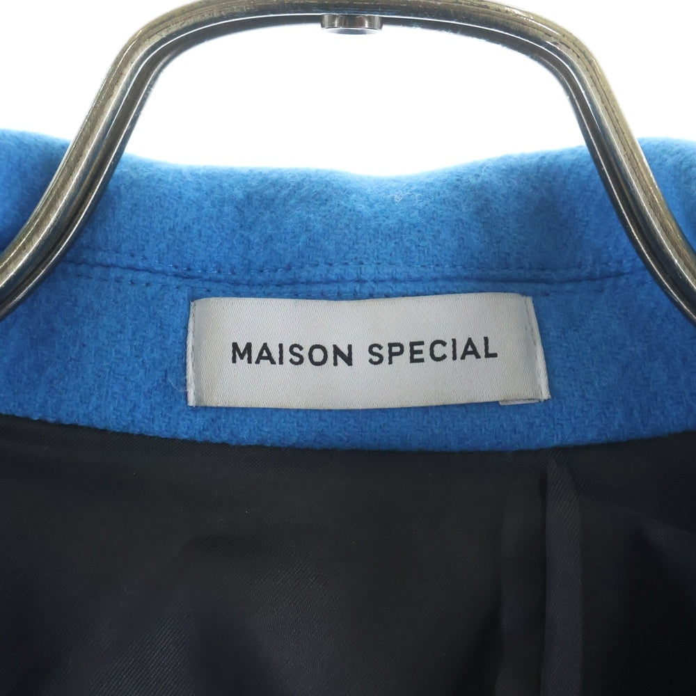 MAISON SPECIAL(メゾンスペシャル ) Super140 Melton Over Coat メルトンオーバーコート 21212165111 ブルー レディース