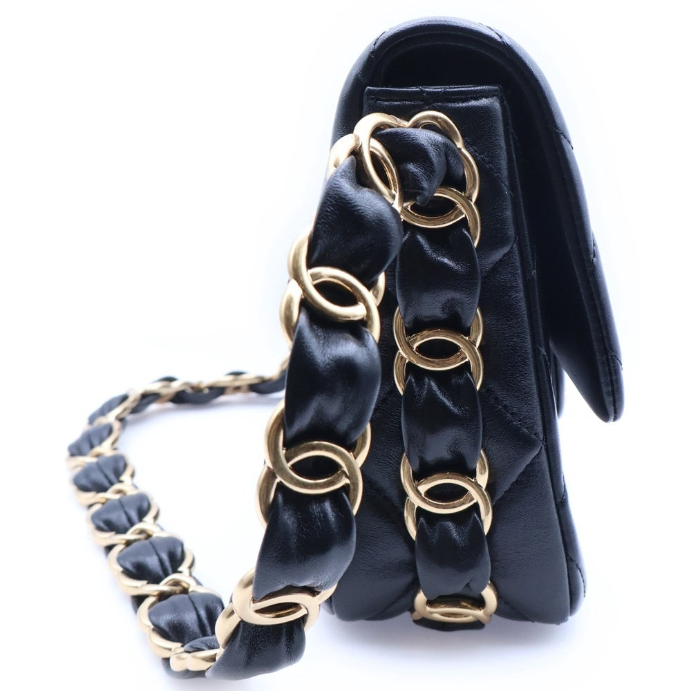 CHANEL(シャネル) マトラッセ ココマーク チェーンショルダーバッグ ブラック ラムスキン ゴールド金具 AS5174 レディース