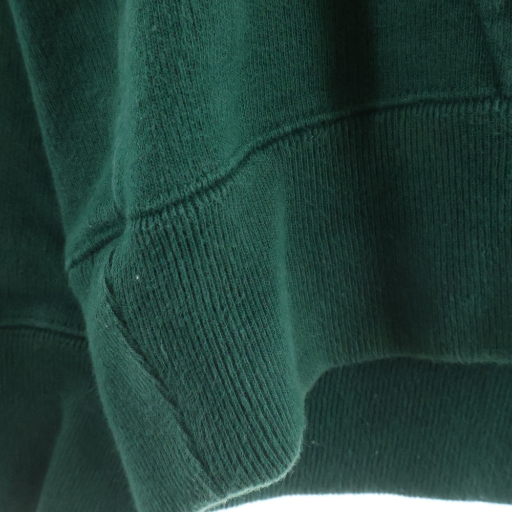 NO BRAND(ノーブランド) OVER HOODED SWEAT SHIRT カレッジロゴ パーカー グリーン