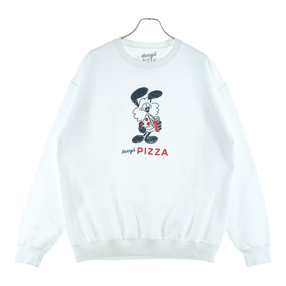 NO BRAND(ノーブランド) henry's pizza vick S/S Tee フォトプリント長袖トレーナー ホワイト