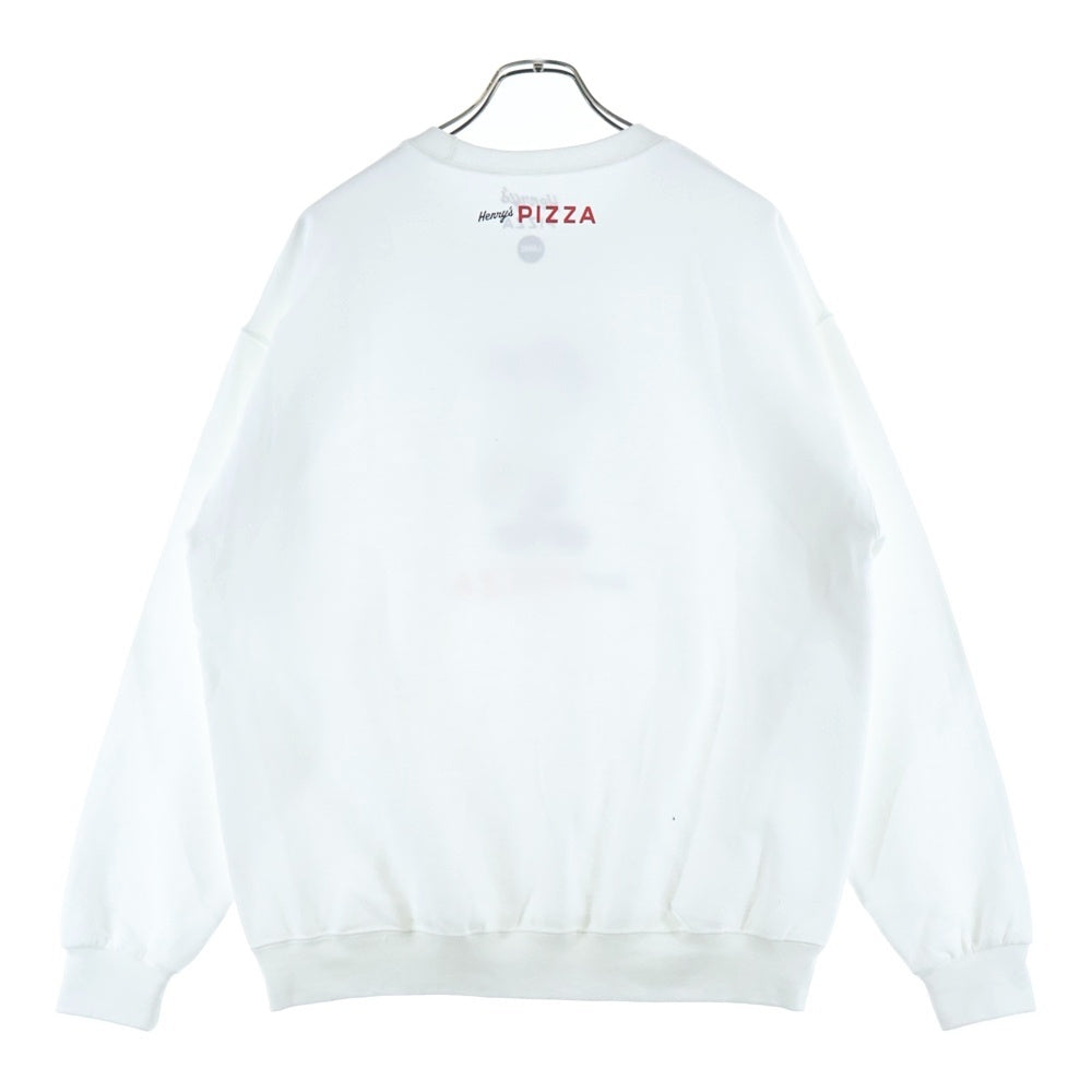 NO BRAND(ノーブランド) henry's pizza vick S/S Tee フォトプリント長袖トレーナー ホワイト