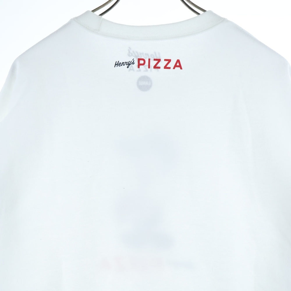 NO BRAND(ノーブランド) henry's pizza vick S/S Tee フォトプリント長袖トレーナー ホワイト