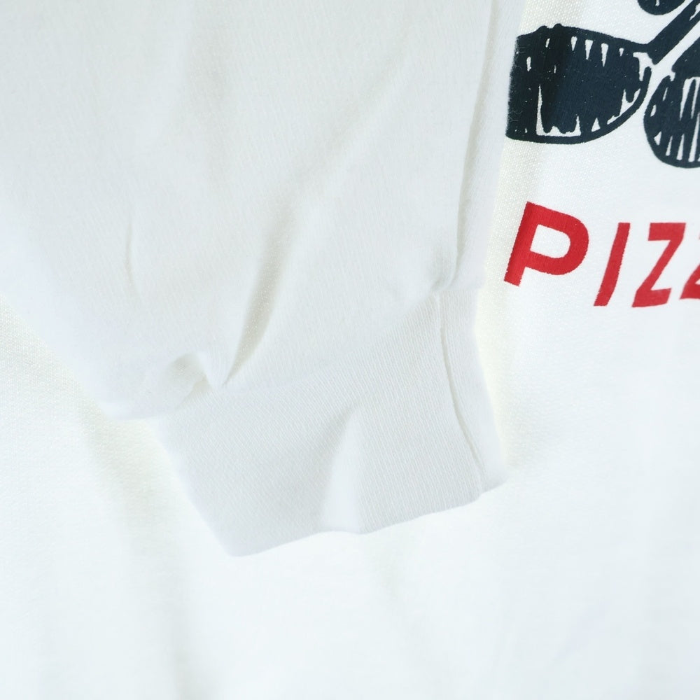 NO BRAND(ノーブランド) henry's pizza vick S/S Tee フォトプリント長袖トレーナー ホワイト