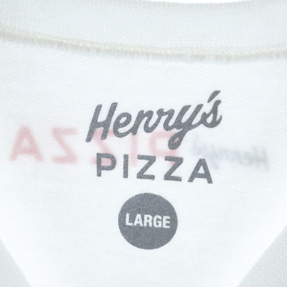 NO BRAND(ノーブランド) henry's pizza vick S/S Tee フォトプリント長袖トレーナー ホワイト