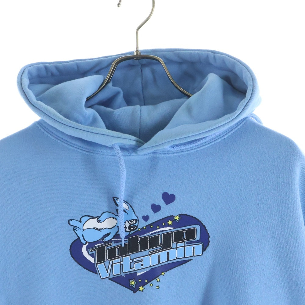 Tokyo Vitamin(トーキョービタミン) ロゴプリント パーカー ライトブルー