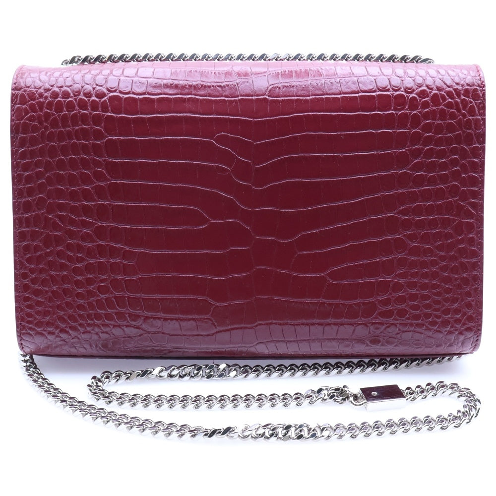 SAINT LAURENT PARIS(サンローランパリ) サンローラン ケイト モノグラム チェーンショルダーバッグ クロコ型押しレザー レッド 354119 レディース
