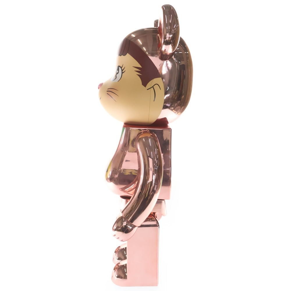 BE@RBRICK(ベアブリック) ×不二家 ペコちゃん 招き猫 金運ダブル小判 桃金メッキ 1000% フィギュア 人形 ピンクゴールド 箱