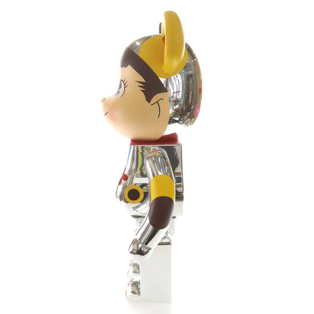 BE@RBRICK(ベアブリック) ×不二家 ペコちゃん 招き猫 福銀メッキ 1000% フィギュア 人形 シルバー 箱