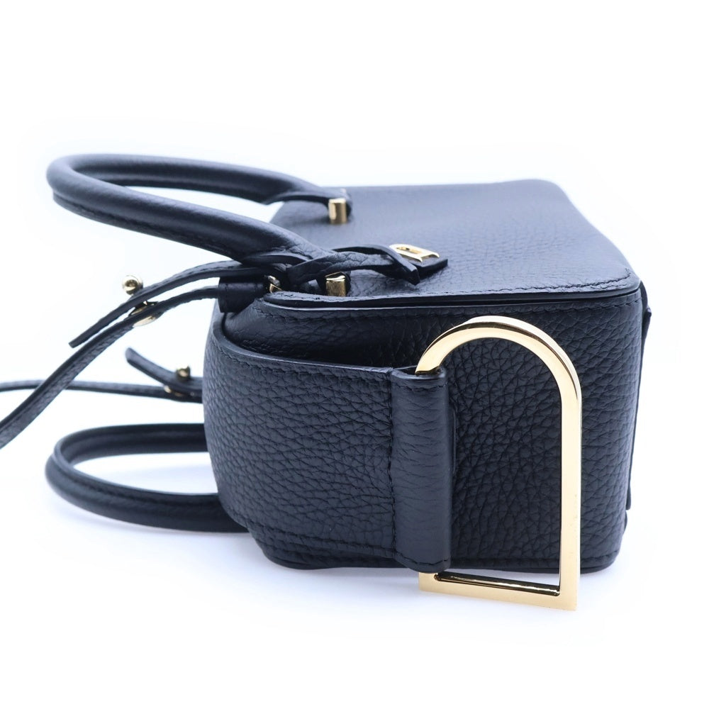 DELVAUX(デルボー) クールボックス ナノ 2wayハンドバッグ ショルダーバッグ ブラック レザー レディース