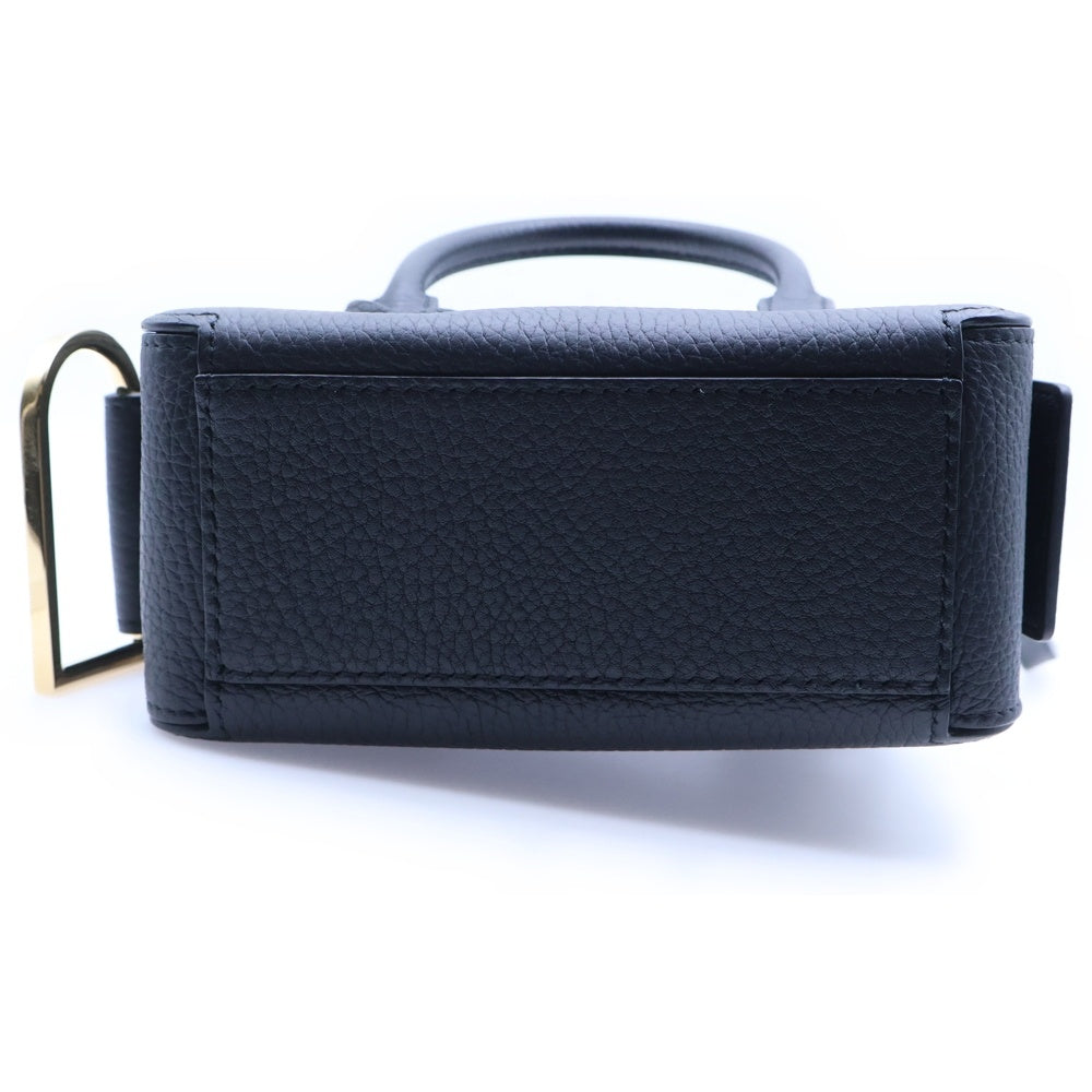 DELVAUX(デルボー) クールボックス ナノ 2wayハンドバッグ ショルダーバッグ ブラック レザー レディース