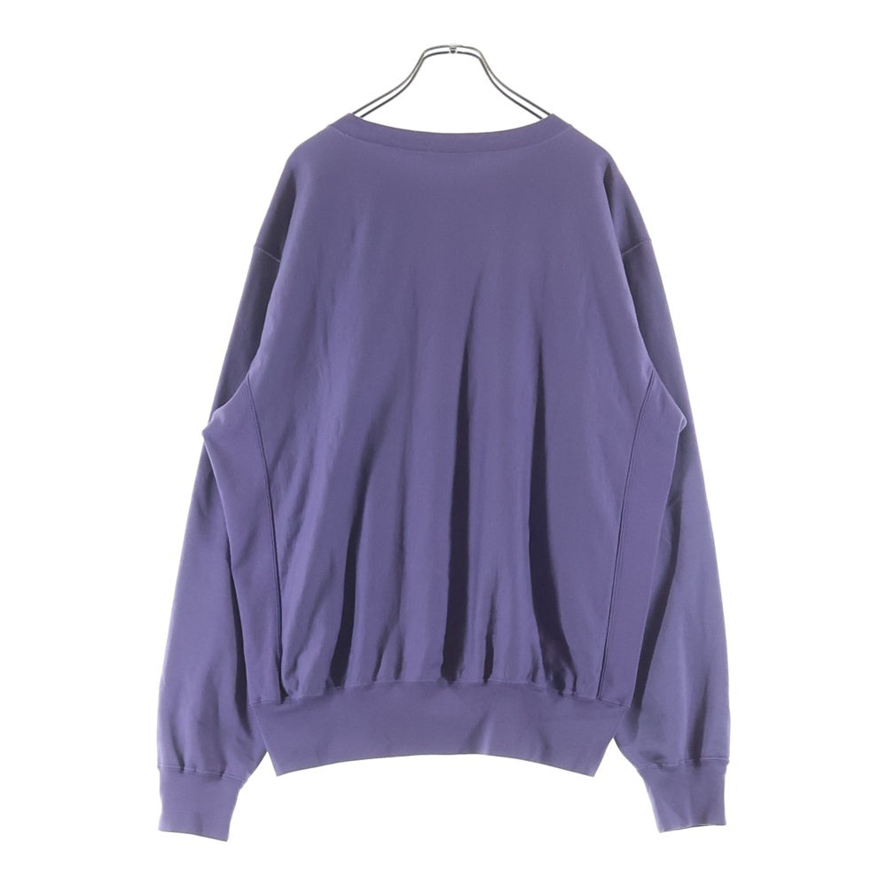 AURALEE(オーラリー) 24SS ELASTIC HIGH GAUGE SWEAT P/O エラスティック ハイ ガーゼ クルーネック プルオーバースウェット トレーナー パープル A24SP01NU