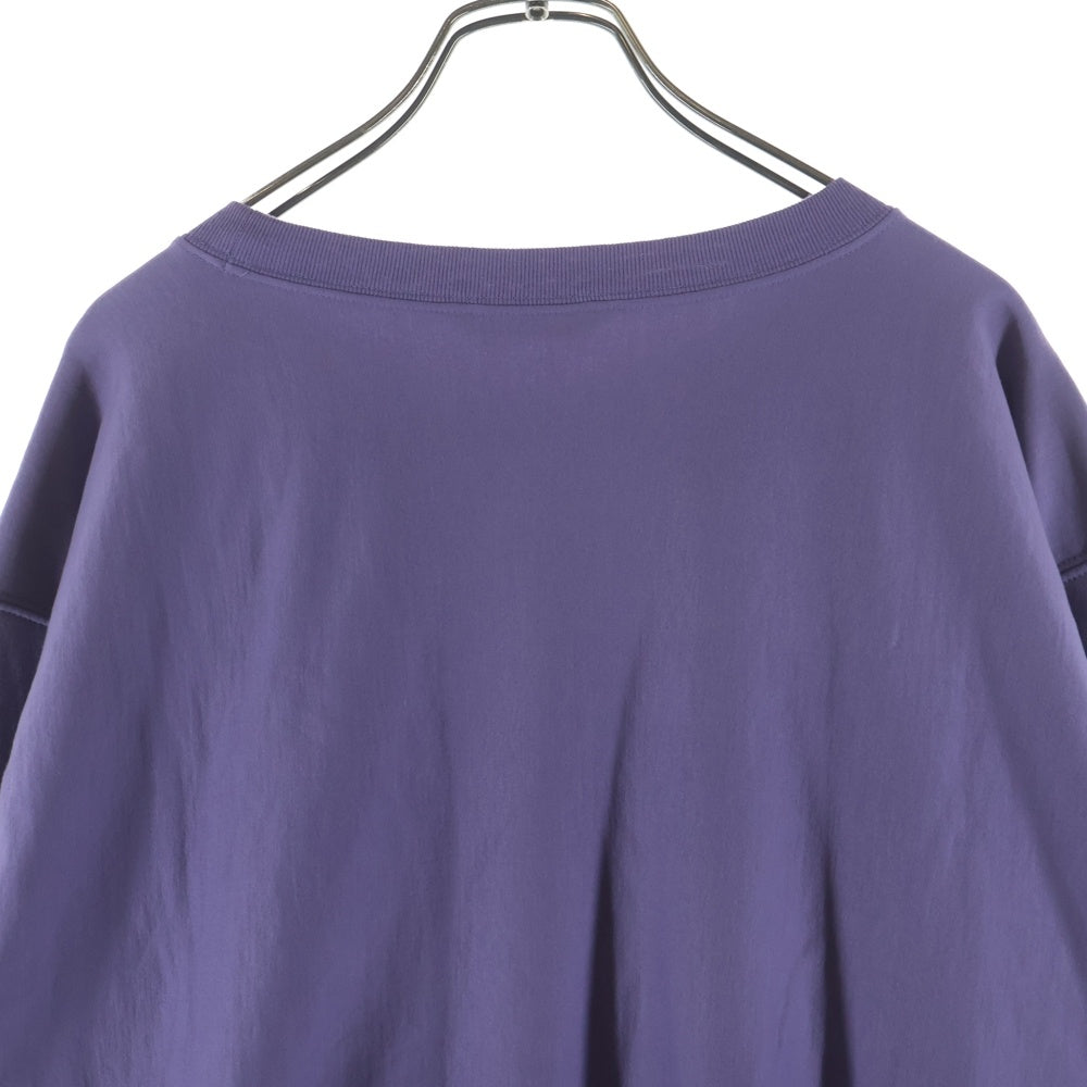 AURALEE(オーラリー) 24SS ELASTIC HIGH GAUGE SWEAT P/O エラスティック ハイ ガーゼ クルーネック プルオーバースウェット トレーナー パープル A24SP01NU