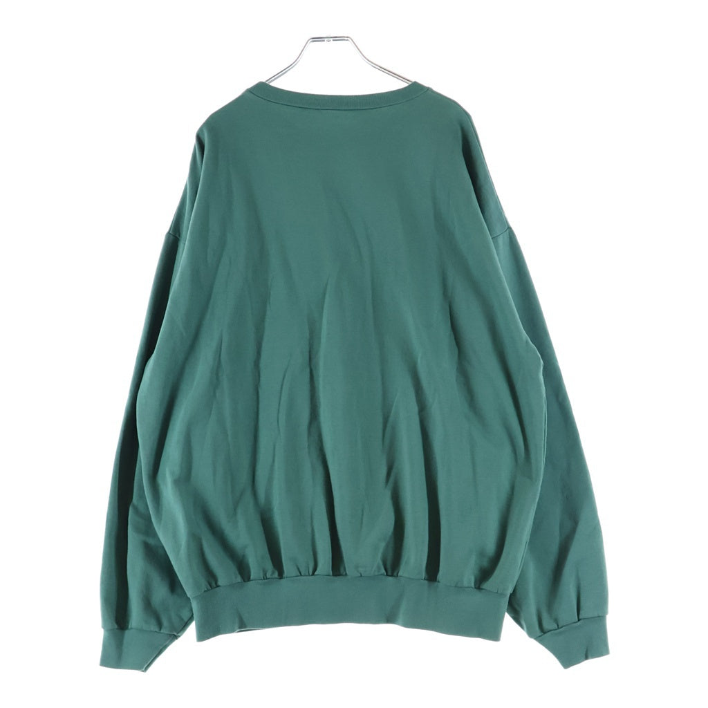 AURALEE(オーラリー) 22AW ELASTIC HIGH GAUGE SWEAT エラスティック ハイ ゲージ クルーネック プルオーバースウェットトレーナー グリーン A22AP01NU