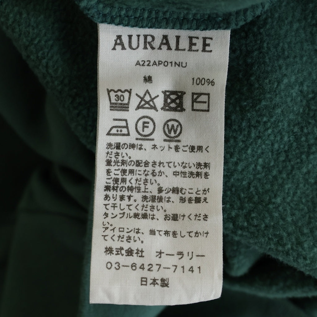 AURALEE(オーラリー) 22AW ELASTIC HIGH GAUGE SWEAT エラスティック ハイ ゲージ クルーネック プルオーバースウェットトレーナー グリーン A22AP01NU